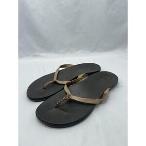 Olukai Ho’opio Women's Leather Thong Flip Flops, 20290-FA45, Size: 8